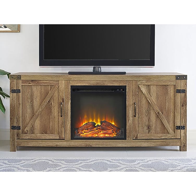 Entertainment Center With Fireplace And Barn Doors Entertainment Buzz